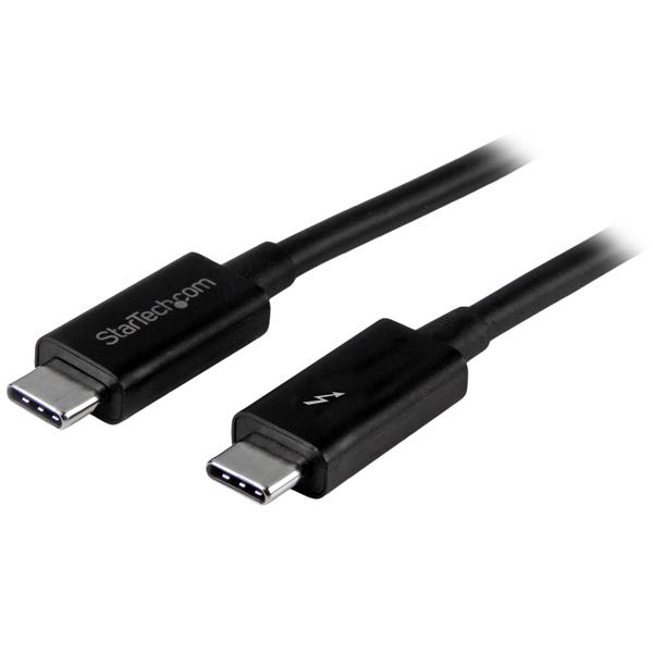 StarTech.com 2m (6.6ft) Thunderbolt 3 Cable, 20Gbps, 100W PD, 4K Video, Thunderbolt-Certified, Compatible w/ TB4/USB 3.2/DisplayPort - Cable Thunderbolt - 24 pin USB-C (M) a 24 pin USB-C (M) - Thunderbolt 3 / USB / DisplayPort - 2 m - negro - para P/N: CDP2HDUACP, CDP2HDUACPW, MST30C2DPPD