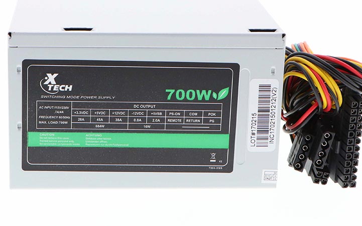 XTECH FUENTE DE PODER ATX 700 WATT (20+4PiN) W/1SATA 110/220