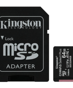 Kingston Canvas Select Plus - Tarjeta de memoria flash (adaptador microSDXC a SD Incluido) - 64 GB - A1 / Video Class V10 / UHS Class 1 / Class10 - microSDXC UHS-I