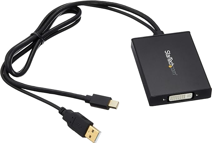 StarTech.com Adaptador Mini DisplayPort a DV de Enlace Doble - Alimentado por USB - Conectividad Dual Link - Negro - Conversor Activo DVI - Vídeo conversor - Mini DisplayPort - DVI - negro
