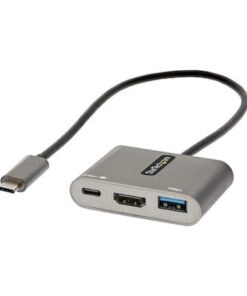 StarTech.com Adaptador Multipuertos USB C,  USB Tipo C a HDMI, Vídeo de 4K, PD de 100W, Pass Through, Hub Ladrón USB 3.0 1x USBC 1x USBA, Mini Docking Station USBC para Portátil (CDP2HDUACP2) - Estación de conexión - USB-C / Thunderbolt 3 / Thunderbolt 4 - HDMI