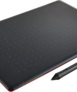 Wacom One by Wacom - Digitalizador - tamaño mediano - diestro y zurdo - 21.6 x 13.5 cm - electromagnético - cableado - USB - negro, rojo