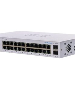 Cisco Business 110 Series 110-24T - Conmutador - sin gestionar - 24 x 10/100/1000 + 2 x Gigabit SFP combinado - sobremesa, montaje en rack, montaje en pared
