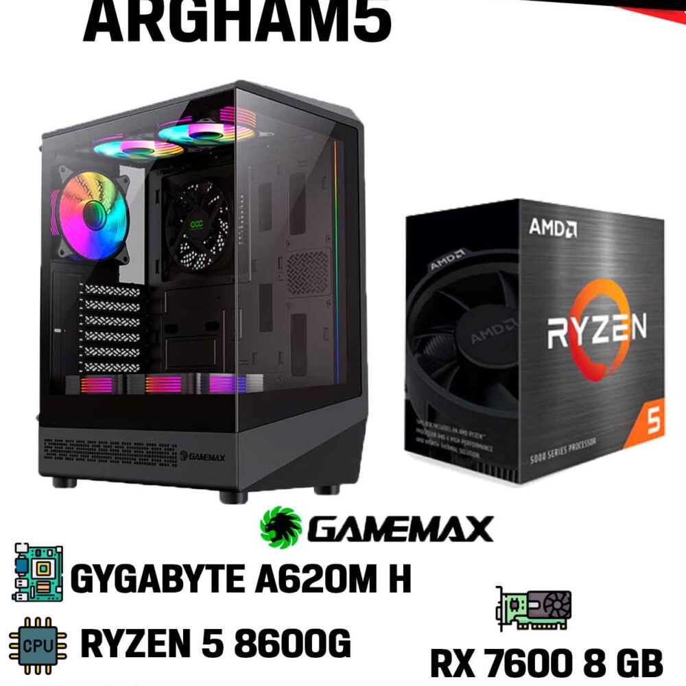 PC Gamer ARGHAM5 15 R7 16GB RAM DDR5 RX 7600 DDR6 FreeDOS