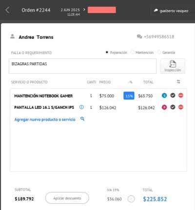 ORDEN DE TRABAJO 2408