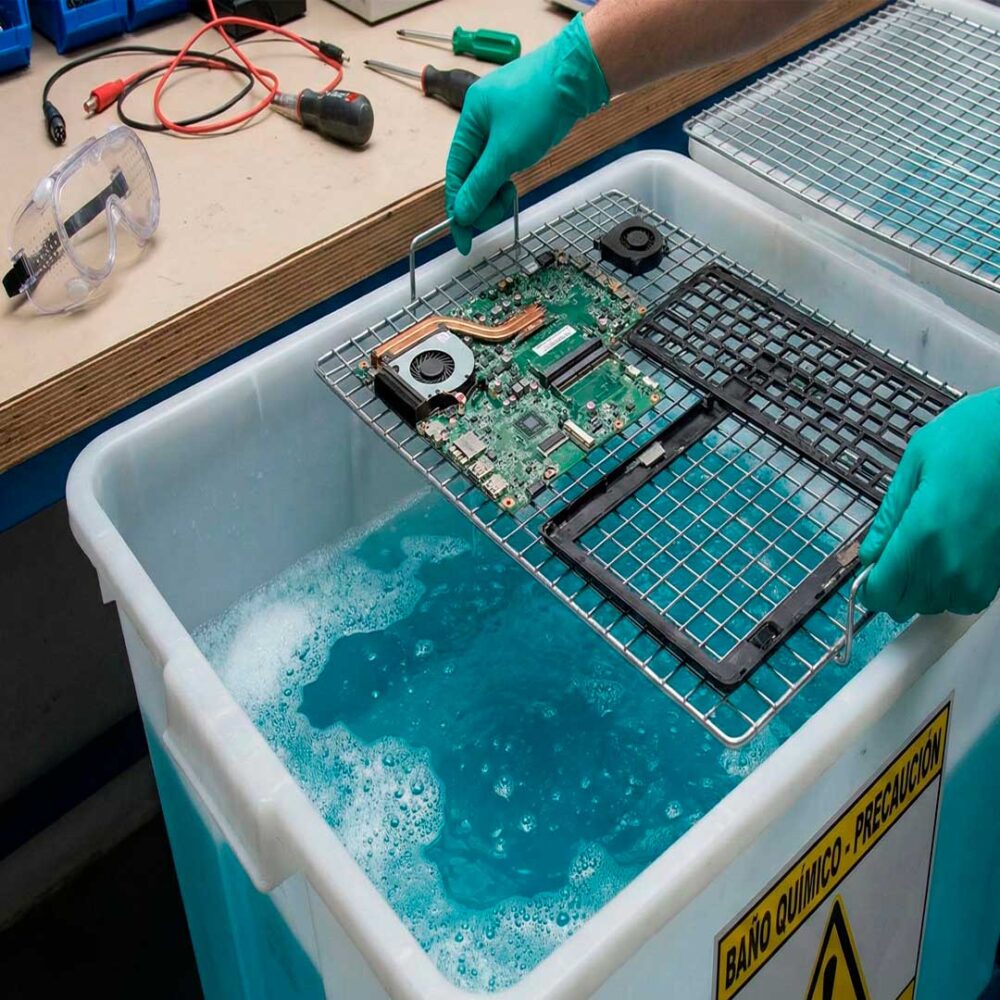 Reparación de Notebook Mojado: Servicio de Baño Químico y Limpieza Ultrasónica