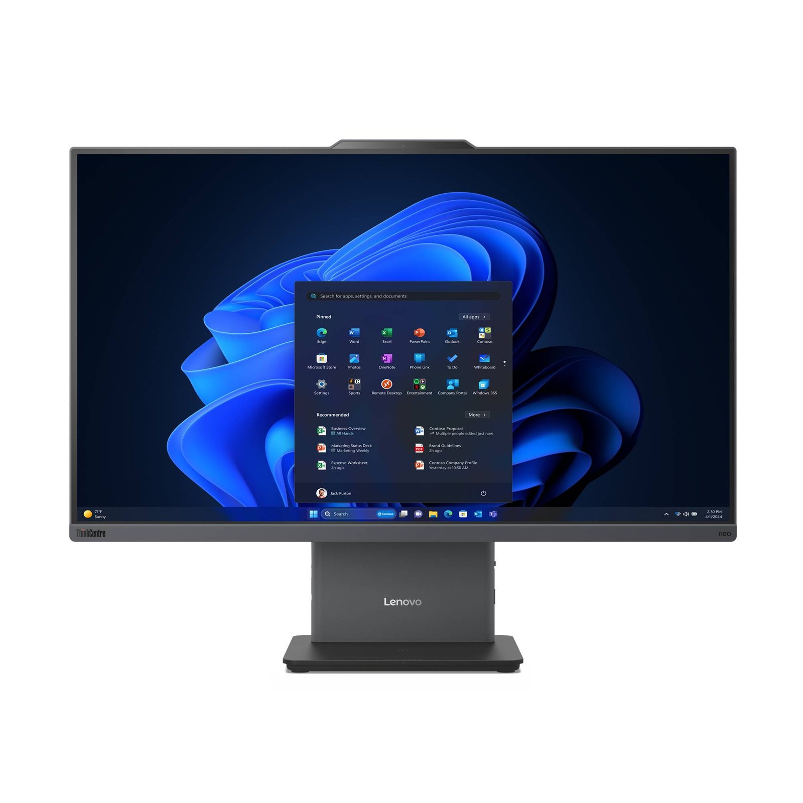 Computador All-in-One 23.8" Intel Core i5 512GB HDD DDR5 Lenovo ThinkCentre neo 50a 1 Lenovo ThinkCentre neo 55a - All-in-one - AMD Ryzen 5 220 / 3.2 GHz - DDR5 SDRAM - 512 GB HDD - 23.8" - AMD Radeon - Windows 11 Pro - All black - Spanish