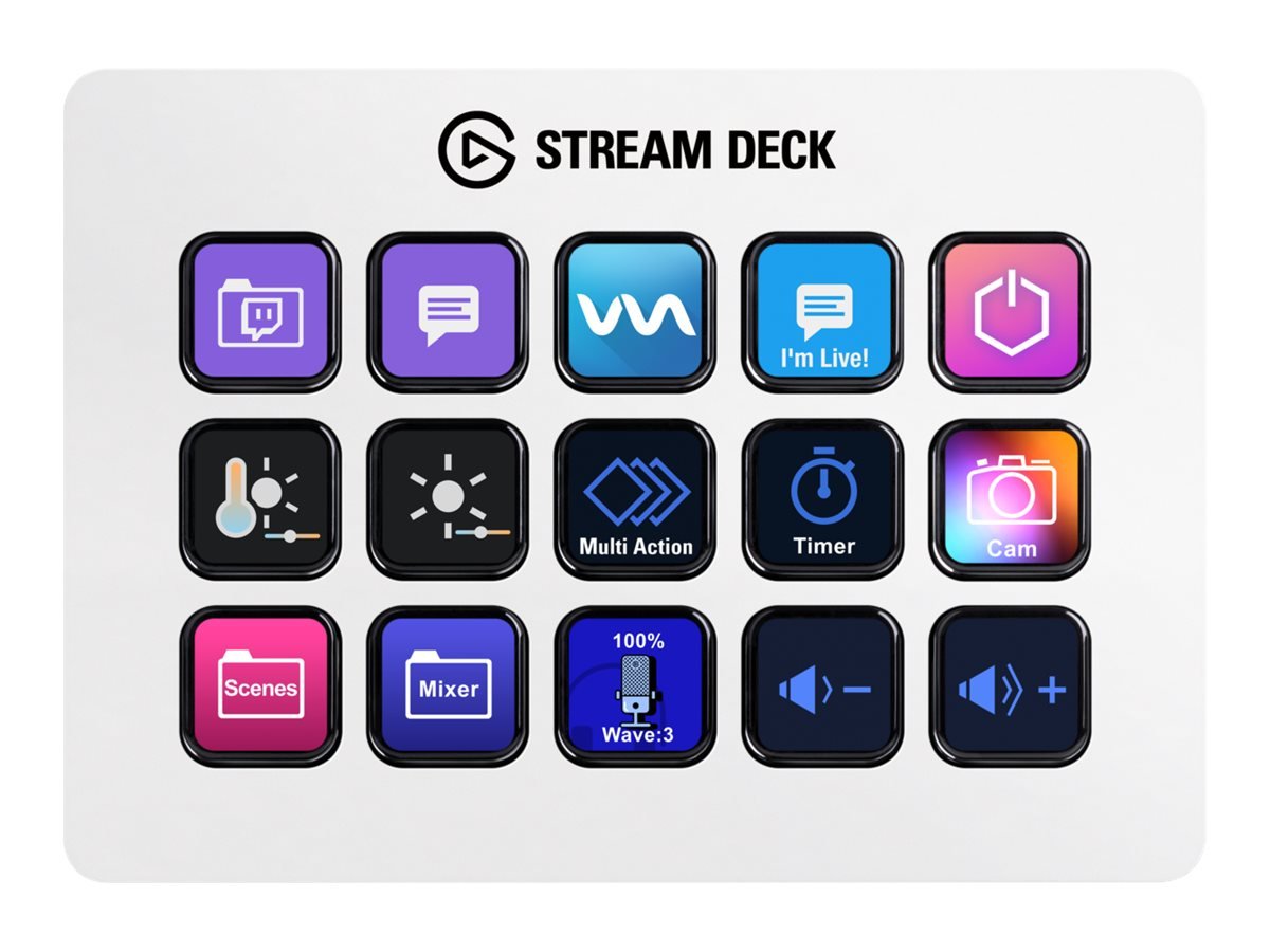 CORSAIR Stream Deck MK.2 - Teclado numérico - retroiluminación - USB - blanco 1 CORSAIR Stream Deck MK.2 - Teclado numérico - retroiluminación - USB - blanco