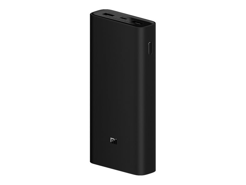 Xiaomi Mi - Cargador portátil - 20000 mAh - 74 Wh - 50 vatios - 4 A - High Power Flash - 3 conectores de salida (USB, 24 pin USB-C) - negro 1 Xiaomi Mi - Cargador portátil - 20000 mAh - 74 Wh - 50 vatios - 4 A - High Power Flash - 3 conectores de salida (USB, 24 pin USB-C) - negro