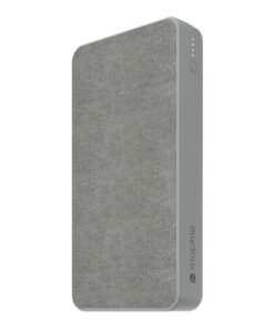 mophie powerstation XL (Fabric) - Cargador portátil - 15000 mAh - 3 conectores de salida (USB, 24 pin USB-C) - en el cable: USB-C - gris espacio