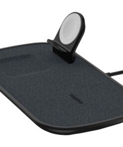 mophie 3-in-1 wireless charging pad - Alfombrilla de carga inalámbrica + adaptador de corriente CA - 7.5 vatios - negro