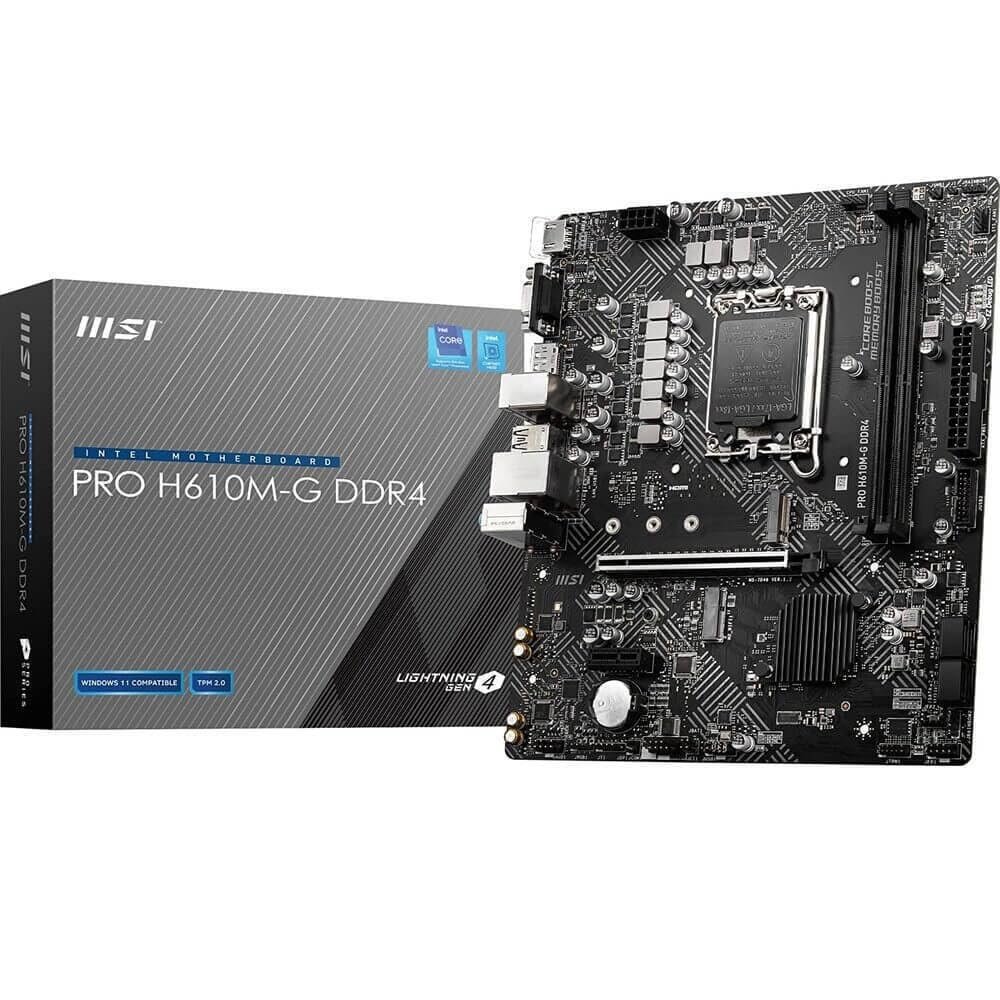 Placa Madre Intel H610 LGA1700 DDR4 MSI PRO H610M-G 1 Placa Madre Intel H610 LGA1700 DDR4 MSI PRO H610M-G
