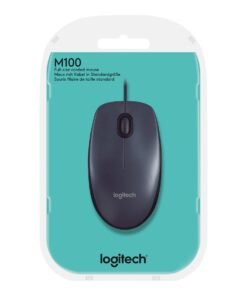 Logitech M100 - Ratón - diestro y zurdo - óptico - 3 botones - cableado - USB - negro