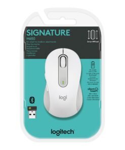 Logitech Signature M650 - Ratón - manos pequeñas - diestro y zurdo - inalámbrico - 2.4 GHz, Bluetooth - receptor de USB Logitech Logi Bolt - blanco hueso