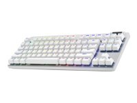 Logitech G PRO X TKL LIGHTSPEED Wireless Gaming Keyboard, Tactile Switches (GX Brown), White - Teclado - retroiluminación - inalámbrico - 2.4 GHz, Bluetooth - interruptor: GX Brown Tactile