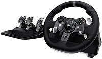 Logitech G923 Racing Wheel y Pedales para PS4 - Wired, Negro
