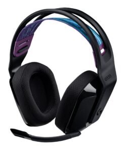Logitech G535 LIGHTSPEED Wireless Gaming Headset - Lightweight on-ear headphones, flip to mute mic, stereo, compatible with PC, PS4, PS5, USB rechargeable - Black - Auricular - tamaño completo - LIGHTSPEED - inalámbrico - certificado Discord