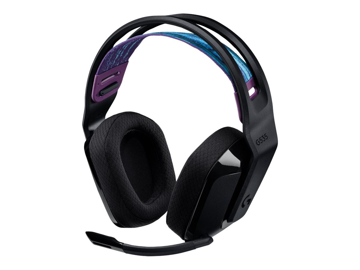 Auriculares Gamer Inalámbricos LIGHTSPEED Discord PC PS4 PS5 Logitech G535 Negro 1 Logitech G535 LIGHTSPEED Wireless Gaming Headset - Lightweight on-ear headphones, flip to mute mic, stereo, compatible with PC, PS4, PS5, USB rechargeable - Black - Auricular - tamaño completo - LIGHTSPEED - inalámbrico - certificado Discord