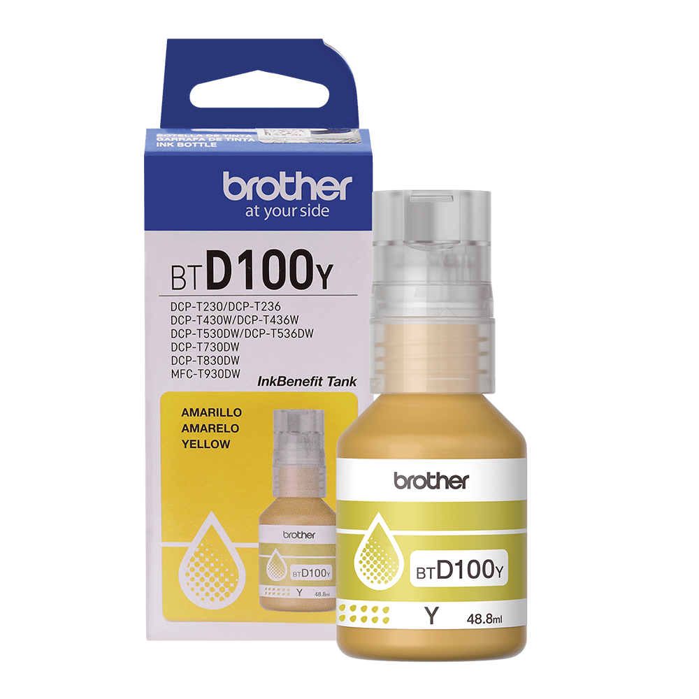 Brother Ink Tank Refill Bottle - Yellow BTD100Y 1 Brother Ink Tank Refill Bottle - Yellow BTD100Y