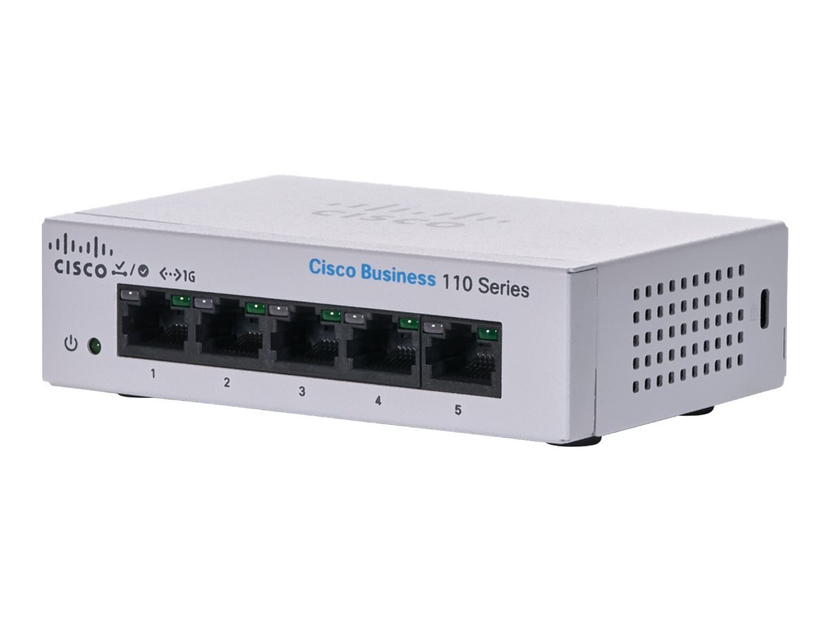 Switch 5 Puertos Gigabit No Gestionado Sobremesa Cisco Business 110-5T-D 1 Switch 5 Puertos Gigabit No Gestionado Sobremesa Cisco Business 110-5T-D