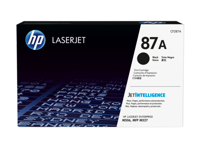 Cartucho de Tóner Negro Original LaserJet CF287A para MFP M527 M506 HP 87A 1 HP 87A - Negro - original - LaserJet - cartucho de tóner ( CF287A ) - para LaserJet Enterprise Flow MFP M527, M506, MFP M527, LaserJet Pro MFP M527