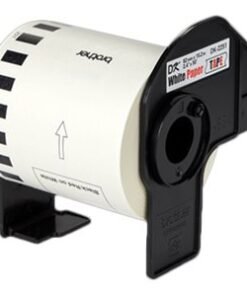 Brother DK-2251 | Rollo Etiquetas Térmicas Bicolor Negro/Rojo | 6,2 cm x 15,2 m | Compatible con Brother QL-800, QL-810W, QL-820NW, QL-820NWB