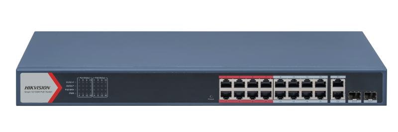 Hikvision Conmutador Gestionado PoE+ 230W | 16 Puertos 10/100 + 2 Combo Gigabit | DS-3E1318P-EI 1 Hikvision Conmutador Gestionado PoE+ 230W | 16 Puertos 10/100 + 2 Combo Gigabit | DS-3E1318P-EI