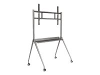 Hikvision DS-D5ABKY2-S - Carrito - para pantalla plana - acero - gris plata - tamaño de pantalla: 55"-75"