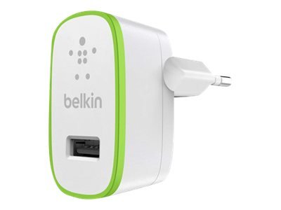 Belkin Wall Charger - Adaptador de corriente - 10 vatios - 2.1 A (USB) - blanco, verde 1 Belkin Wall Charger - Adaptador de corriente - 10 vatios - 2.1 A (USB) - blanco, verde