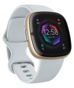 Fitbit Sense 2 - Aluminio dorado suave - reloj inteligente con correa infinita - bruma azul - tamaño de la banda: S/L - NFC, Bluetooth