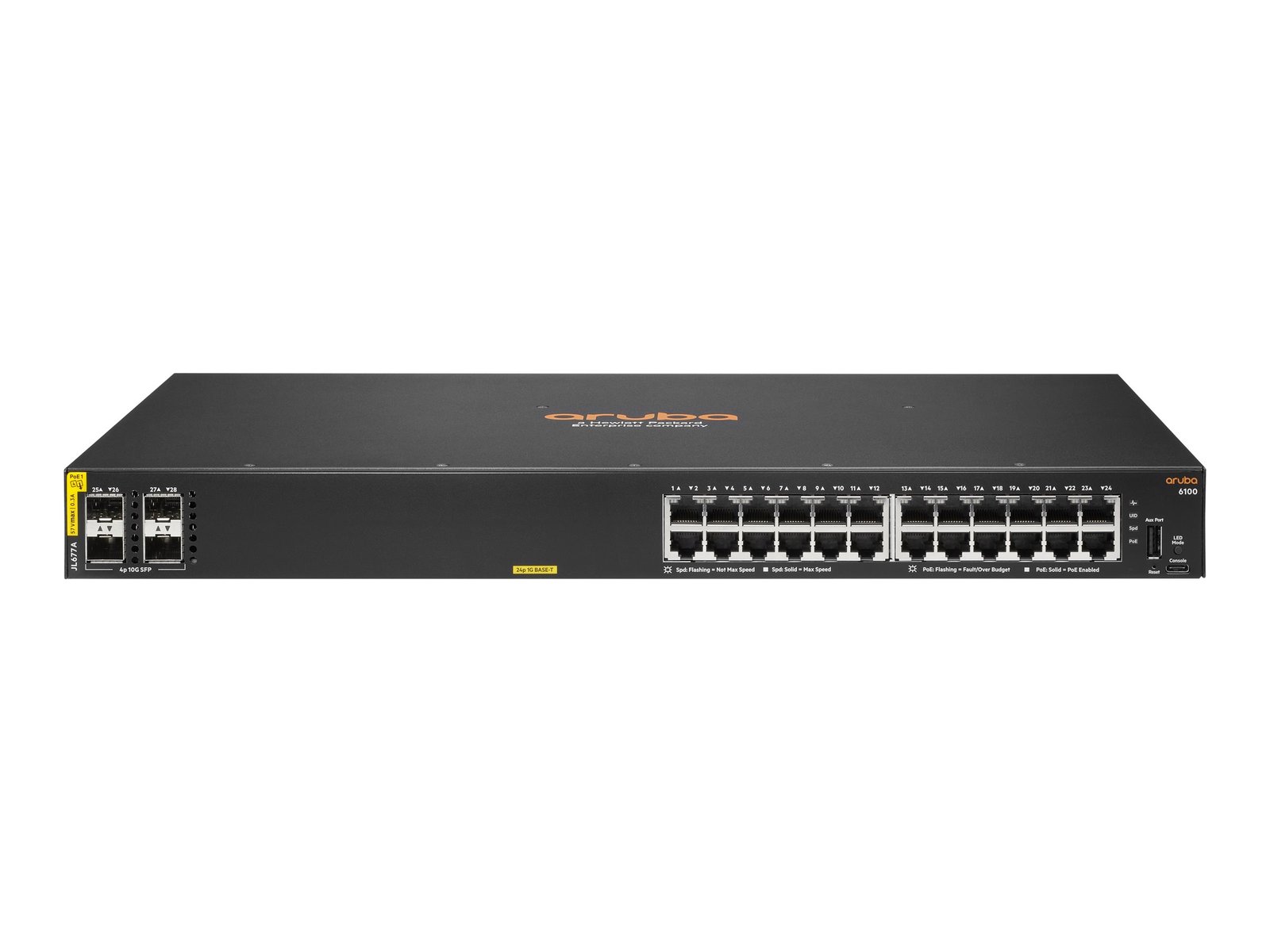 Conmutador Gestionado 24G PoE+ 4 SFP+ Rack HPE Aruba 6100 24G Class4 PoE 4SFP+ 1 Conmutador Gestionado 24G PoE+ 4 SFP+ Rack HPE Aruba 6100 24G Class4 PoE 4SFP+