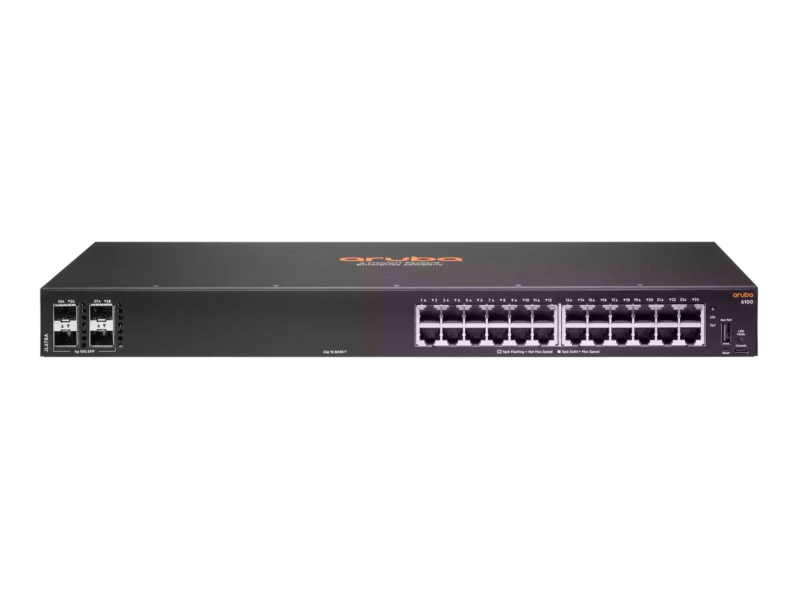 HPE Aruba 6100 24G 4SFP+ Switch - Conmutador - Gestionado - 24 x 10/100/1000 + 4 x 1 Gigabit / 10 Gigabit SFP+ - flujo de aire de lado a lado - montaje en rack 1 HPE Aruba 6100 24G 4SFP+ Switch - Conmutador - Gestionado - 24 x 10/100/1000 + 4 x 1 Gigabit / 10 Gigabit SFP+ - flujo de aire de lado a lado - montaje en rack