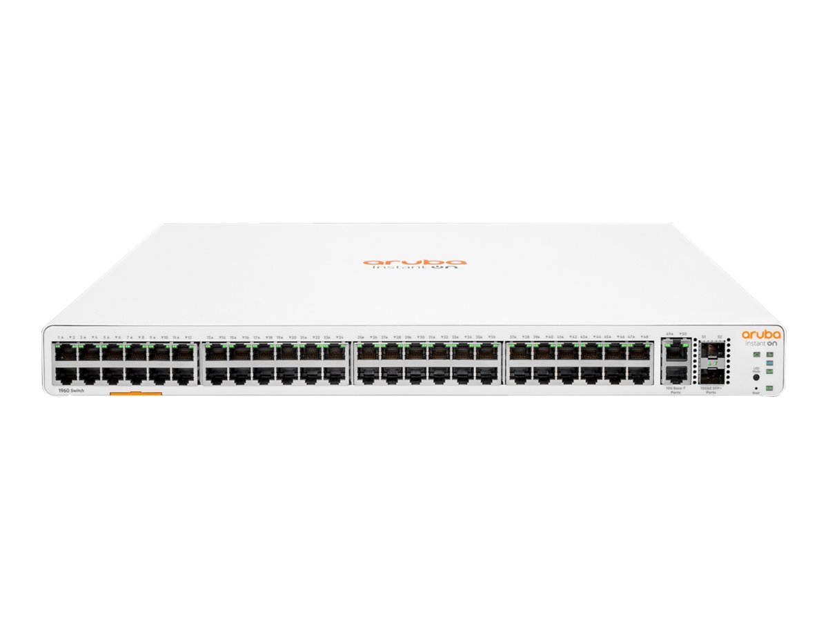 HPE Networking Instant On 1960 48G 2XGT 2SFP+ Switch - Conmutador - L2 + - inteligente - 48 x 10/100/1000 + 2 x 10 Gigabit SFP+ + 2 x 10 Gigabit Ethernet - sobremesa, montaje en rack 1 HPE Networking Instant On 1960 48G 2XGT 2SFP+ Switch - Conmutador - L2 + - inteligente - 48 x 10/100/1000 + 2 x 10 Gigabit SFP+ + 2 x 10 Gigabit Ethernet - sobremesa, montaje en rack