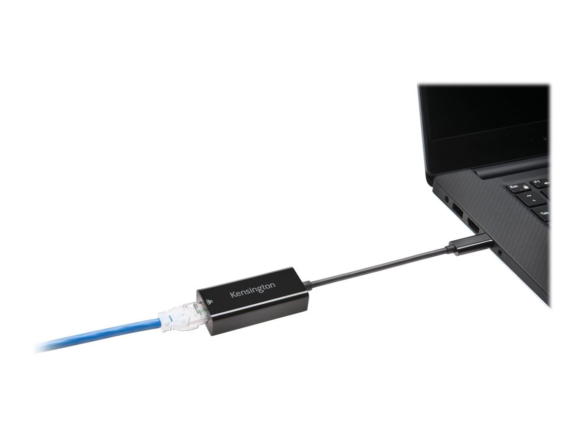 Adaptador de Red USB-C Gigabit Ethernet Kensington CA1100E 1 Kensington CA1100E USB-C to Ethernet Adapter - Adaptador de red - USB-C 3.1 - Gigabit Ethernet x 1