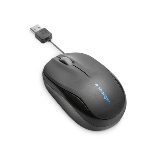 Kensington Pro Fit Retractable Mobile - Ratón - óptico - 3 botones - cableado - USB - negro 1 Kensington Pro Fit Retractable Mobile - Ratón - óptico - 3 botones - cableado - USB - negro