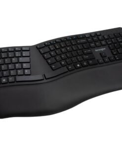 Kensington Pro Fit Ergo Teclado Inalámbrico Ergonómico | Doble Conexión Bluetooth / 2.4GHz | Layout Español | Negro