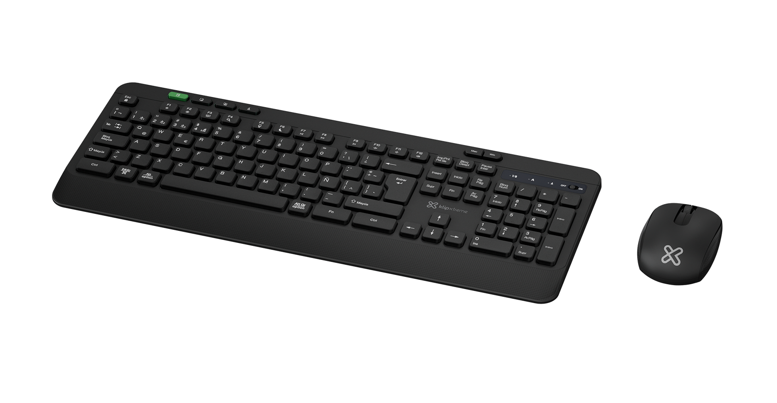 Klip Xtreme - Keyboard and mouse set - Spanish (Latin American) - Wireless - 2.4 GHz / Bluetooth - Black 1 Klip Xtreme - Keyboard and mouse set - Spanish (Latin American) - Wireless - 2.4 GHz / Bluetooth - Black