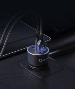 Klip Xtreme KCC-060 - Cargador Coche Rápido 60W | Doble Puerto USB-C y USB-A para Smartphones y Tablets