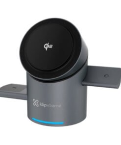 Klip Xtreme Cargador Inalámbrico Rápido 15W USB-C para Coche con Soporte Plegable Velcro - Compatible con Smartphones, Auriculares y Apple Watch