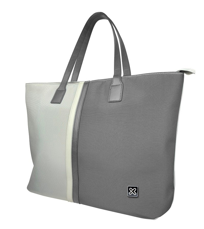 Klip Xtreme Bolso Maletín para Portátil 15.6" Mujer - Gris y Blanco 1 Klip Xtreme Bolso Maletín para Portátil 15.6" Mujer - Gris y Blanco