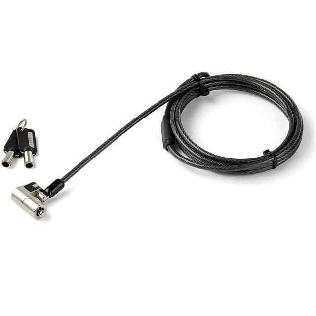 Cable Antirrobo Universal 2m K-Slot Nano Wedge con Llave para Laptop StarTech.com LTULOCKKEY 1 StarTech.com Cable de 2m Universal de Seguridad para Ordenadores Portátiles - para K-Slot - Ranura Nano - Cuneiforme (Wedge) - con Llave - Cable Antirrobo de Acero con Llave (LTULOCKKEY) - Bloqueo de cable de seguridad - 2.03 m - Conforme a la TAA