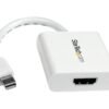 StarTech.com Adaptador de Vídeo Mini DisplayPort a HDMI - Cable Conversor - Hembra HDMI - Macho Mini DP - 1920x1200 - Pasivo - Blanco - Adaptador de vídeo - Mini DisplayPort macho a HDMI hembra - 17 cm - blanco 2 Foto MDP2HDW 1777773881