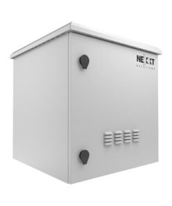 Nexxt Solutions Gabinete Exterior para Poste - Acero SPCC Gris Claro - Incluye Barra de Tierra y Montaje