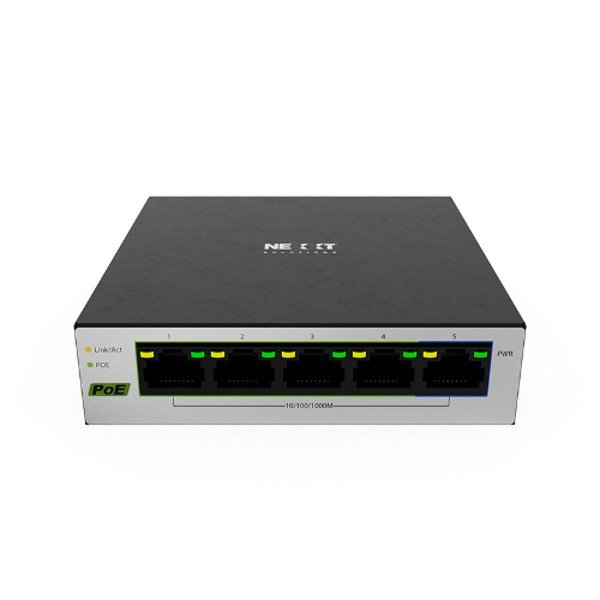 Switch Gigabit 5 Puertos 4 POE+ 60W Nexxt Solutions 1 Nexxt Solutions Infrastructure - Switch - Gigabit Ethernet - 5 x 10/100/1000 - 1 Gigabit Ethernet - 4 POE+ 60W