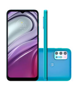 Motorola Moto G20 - 4G smartphone - SIM doble - RAM 4 GB / Memoria interna 64 GB - microSD slot - pantalla LCD - 6.5" - 1600 x 720 píxeles (90 Hz) - 4x x cámaras traseras 48 MP, 8 MP, 2 MP, 2 MP - front camera 13 MP - celeste