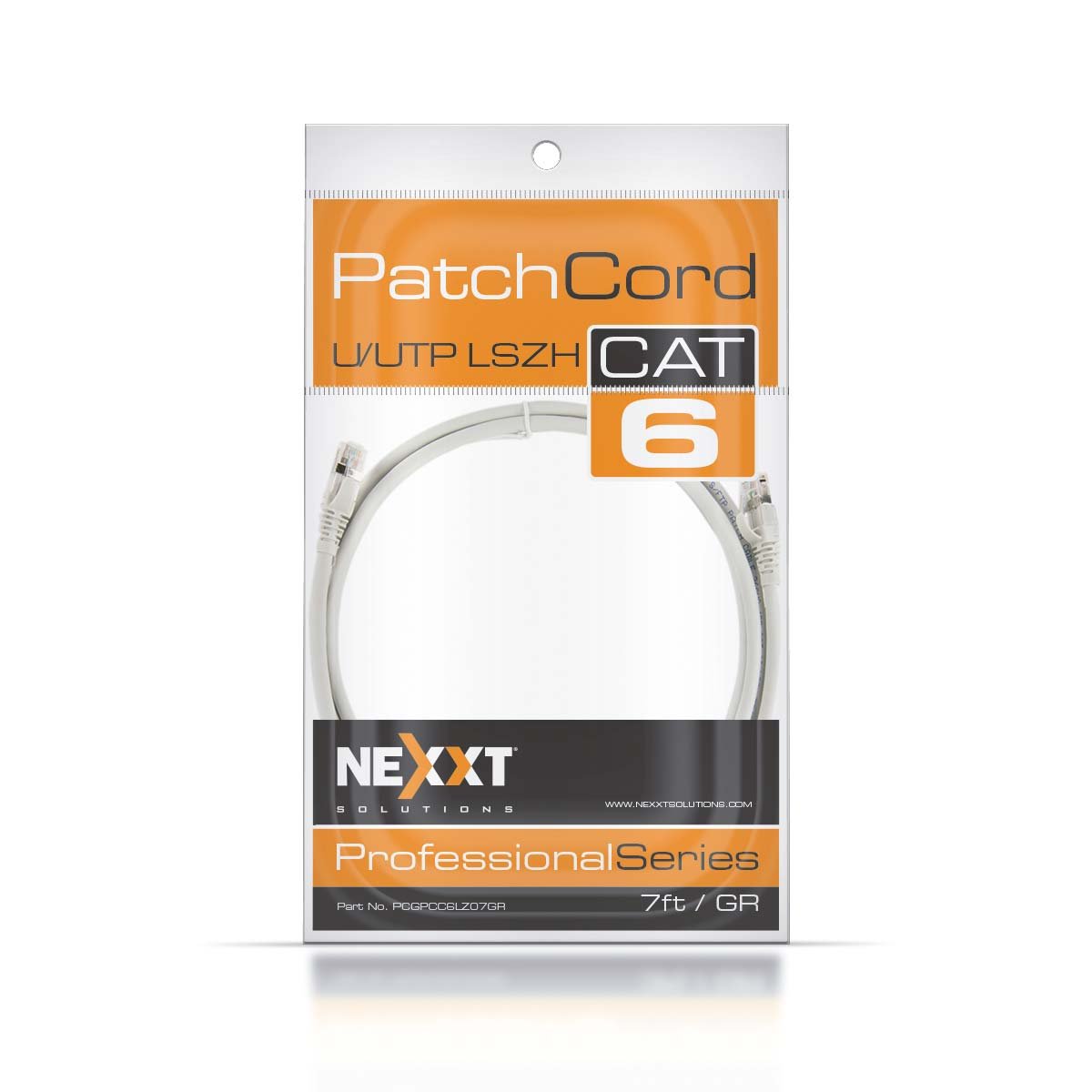 Cable de Red CAT 6a UTP 2.1 metros Gris Nexxt 1 Nexxt - Cable de interconexión - RJ-45 (M) a RJ-45 (M) - 2.1 m - UTP - CAT 6a - trenzado - gris