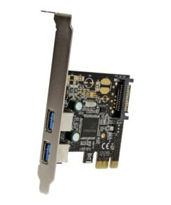 StarTech.com Adaptador Tarjeta Controladora PCI Express PCI-E 2 Puertos USB 3.0 Externos con Alimentación SATA - 2x USB A - Hub Interno - Adaptador USB - PCIe - USB 3.0 x 2 - para P/N: S3510SMU33, USB3S2ESATA3