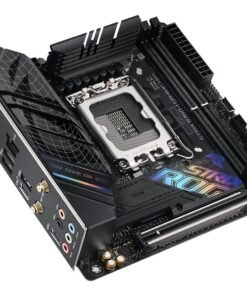 ASUS ROG STRIX B760-I GAMING WIFI - Placa base - mini ITX - Socket LGA1700 - B760 Chipset - USB 3.2 Gen 1, USB-C 3.2 Gen 1, USB-C 3.2 Gen 2x2, USB-C 3.2 Gen2 - 2.5 Gigabit LAN, Wi-Fi 6E, Bluetooth - Tarjeta gráfica (CPU necesaria) - HD Audio (8-canales)