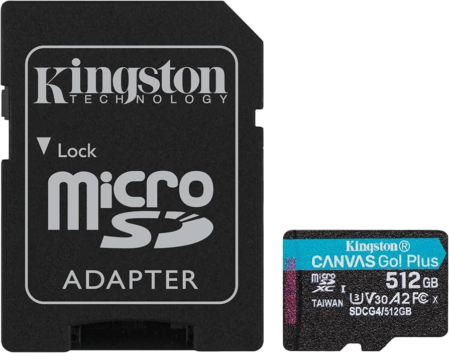Kingston Canvas Go Plus 512GB microSDXC U3 V30 Card 1 Kingston Canvas Go Plus 512GB microSDXC U3 V30 Card