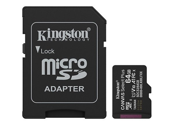 Kingston Canvas Select Plus 64GB microSDXC Card 1 Kingston Canvas Select Plus 64GB microSDXC Card